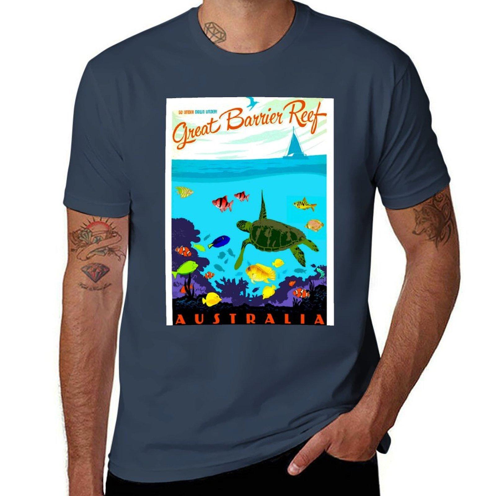 Barrier Great Print Coral AUSTRALIA Reef TShirt Sporty Breathable Short Sleeve TShirt S