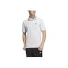 Adidas Logo Print Straight-Cut Buttoned Short Sleeve Polo Shirt Men Tops White HS4391