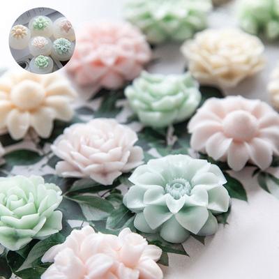 Molde Molde de Silicona Jabón Horneado Pastel Flor Yeso Hecho a Mano Punto Agujero Único Molde de Silicona Epoxi