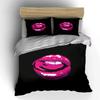 Lebendige Lippen Kunst Dekor Set Weiche Bequeme Bettbezug Bettwäsche Set Enthalten 1*Bettbezug & 2*Kissenbezüge Geschenk