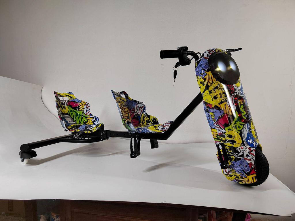Children's Three-Wheeled Drift Car with Double Seats - Electric Wiggle Scooter
