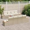 9 Piece Beige Garden Sofa Set with Cushions