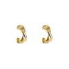 Retro gold C-shaped earrings, personalized niche cold wind stud earrings, women's ins trendy fashion versatile geometric twisted earrings