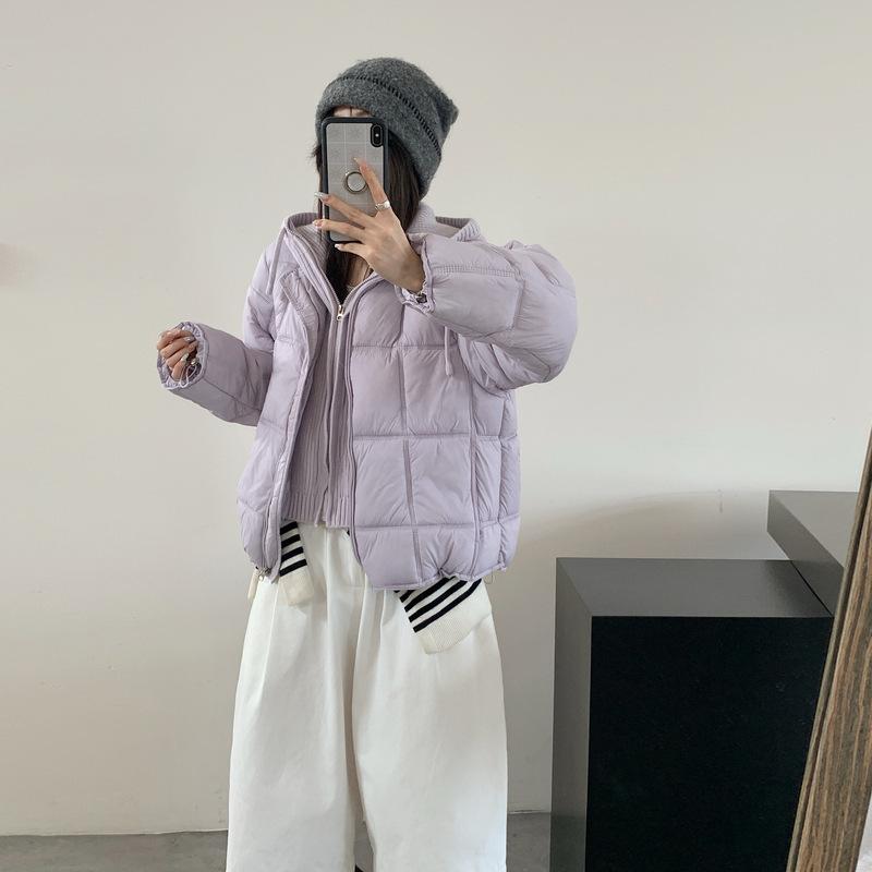 Winter new hooded short light cotton clothes women's fashion warm puff cotton jacket