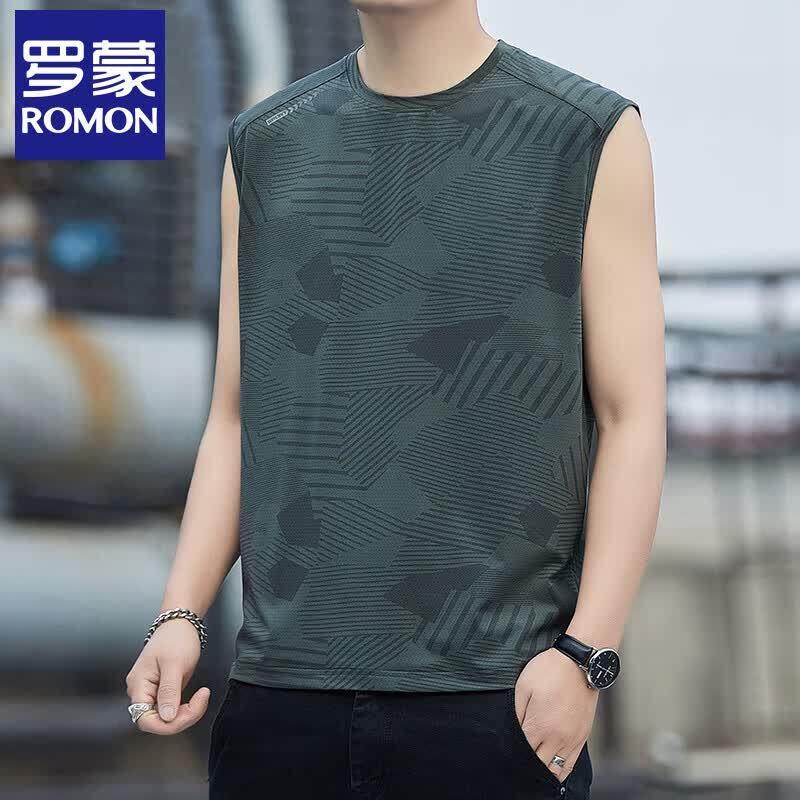 ROMON Men's Cooling Quick Dry Jacquard Tank Top