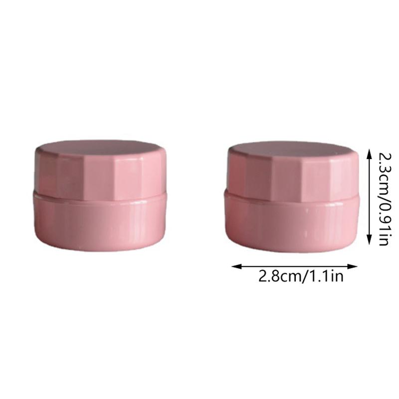 5Pcs 3/5G Empty Plastic Nail Art Cosmetic Round Containers Jar Small Sample Cream Pot Nail Gel Powder Box