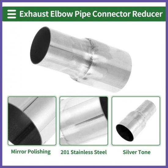 Mandrel Exhaust Pipe Adaptor Concentric Reducers 2" OD to 25" OD Silver Tone