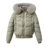 Thickened winter cotton-padded clothes women's short design sense hooded annual fashion cotton-padded jacket new big fur collar