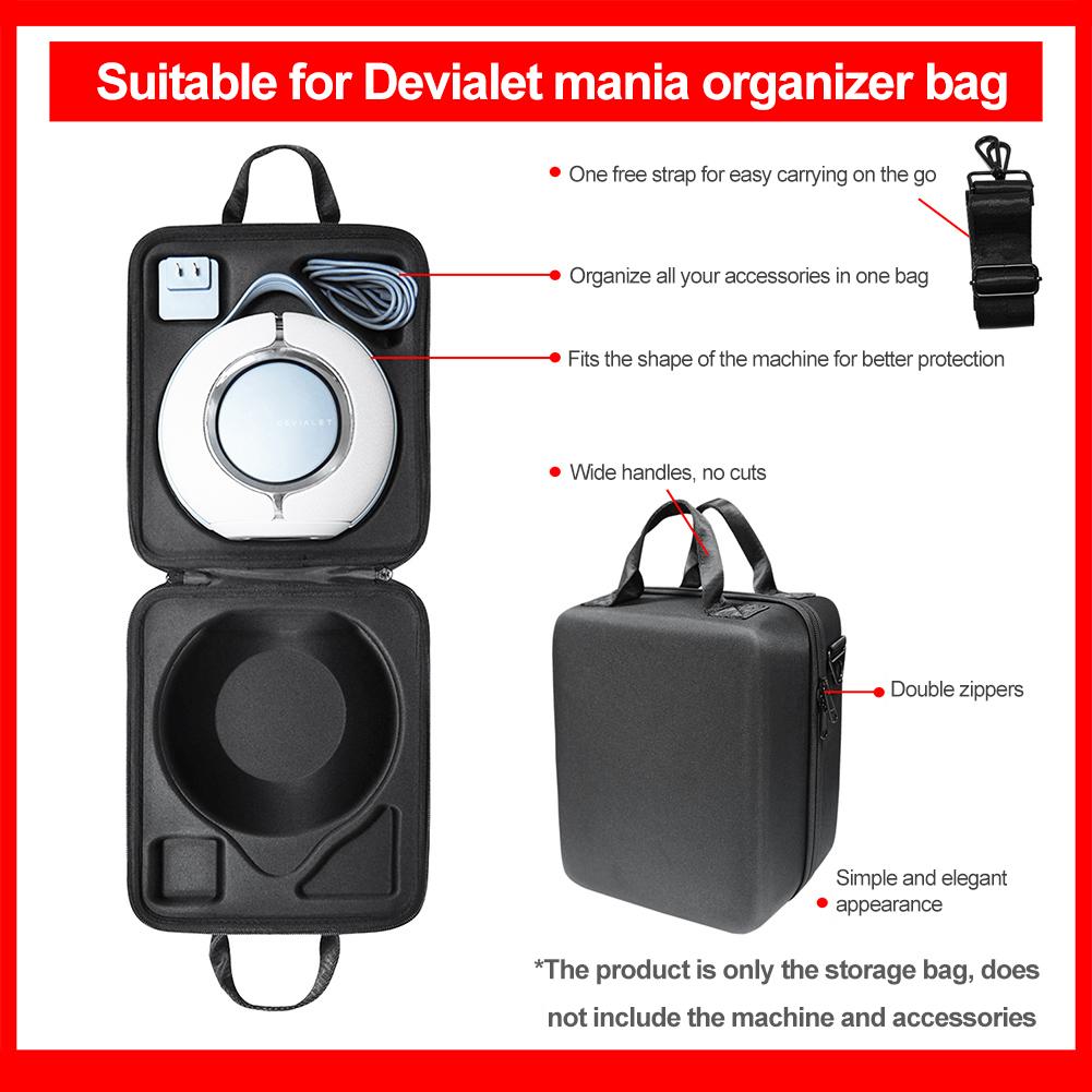 Portable Speaker Package EVA Handbag Protective Waterproof Shockproof with Shoulder Strap for Devialet Mania Outdoor Speaker