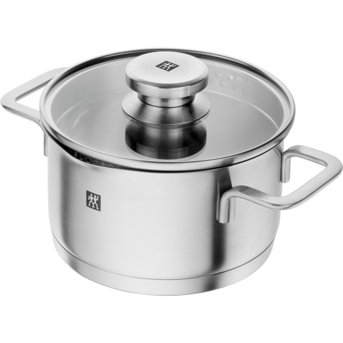 ZWILLING Pouristic Stockpot, 16cm, Deep, Double-Handled, Stainless Steel, Triple-Layered Bottom, Induction Compatible, 1.8L [Official Japanese Product