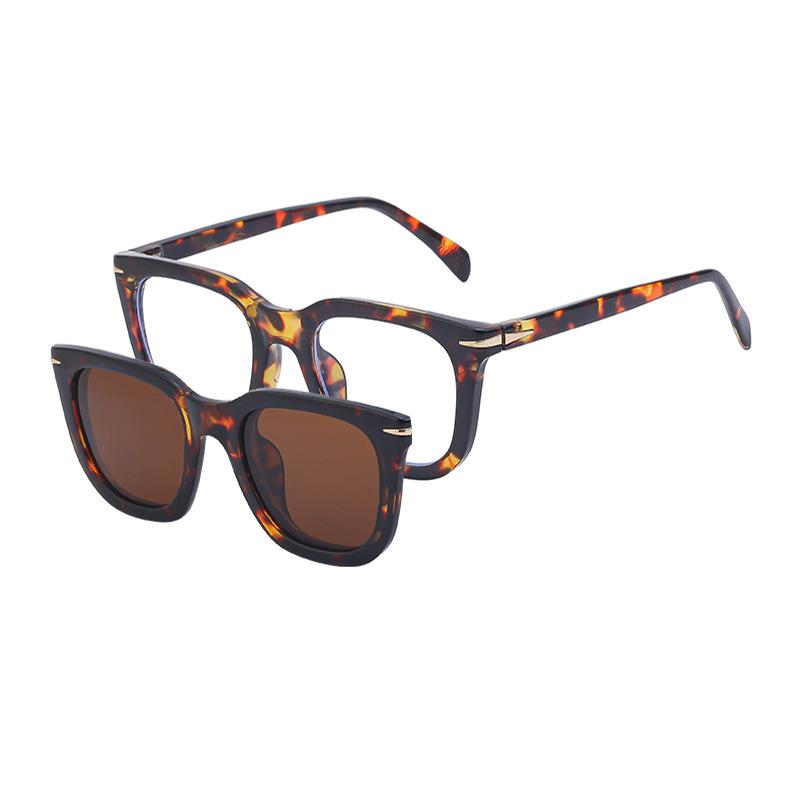 JYL TS Unisex Douyin Magnetic - Retro Myopia-Ready Square Shades ZS-DB7088