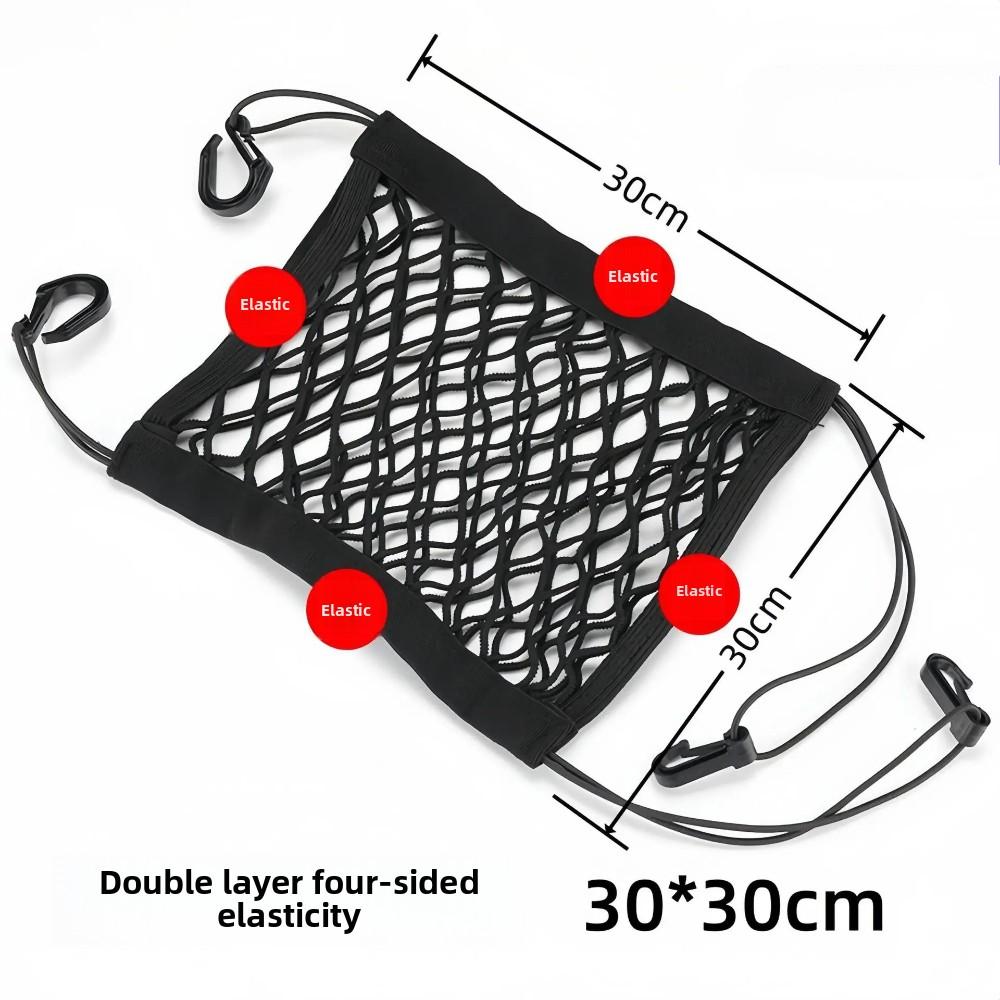 Motorcycle Cargo Net High Elastic Double Layer Motorcycle for Helmet Storage 10"X11" Bungee Cargo Net with Hooks Luggage Net