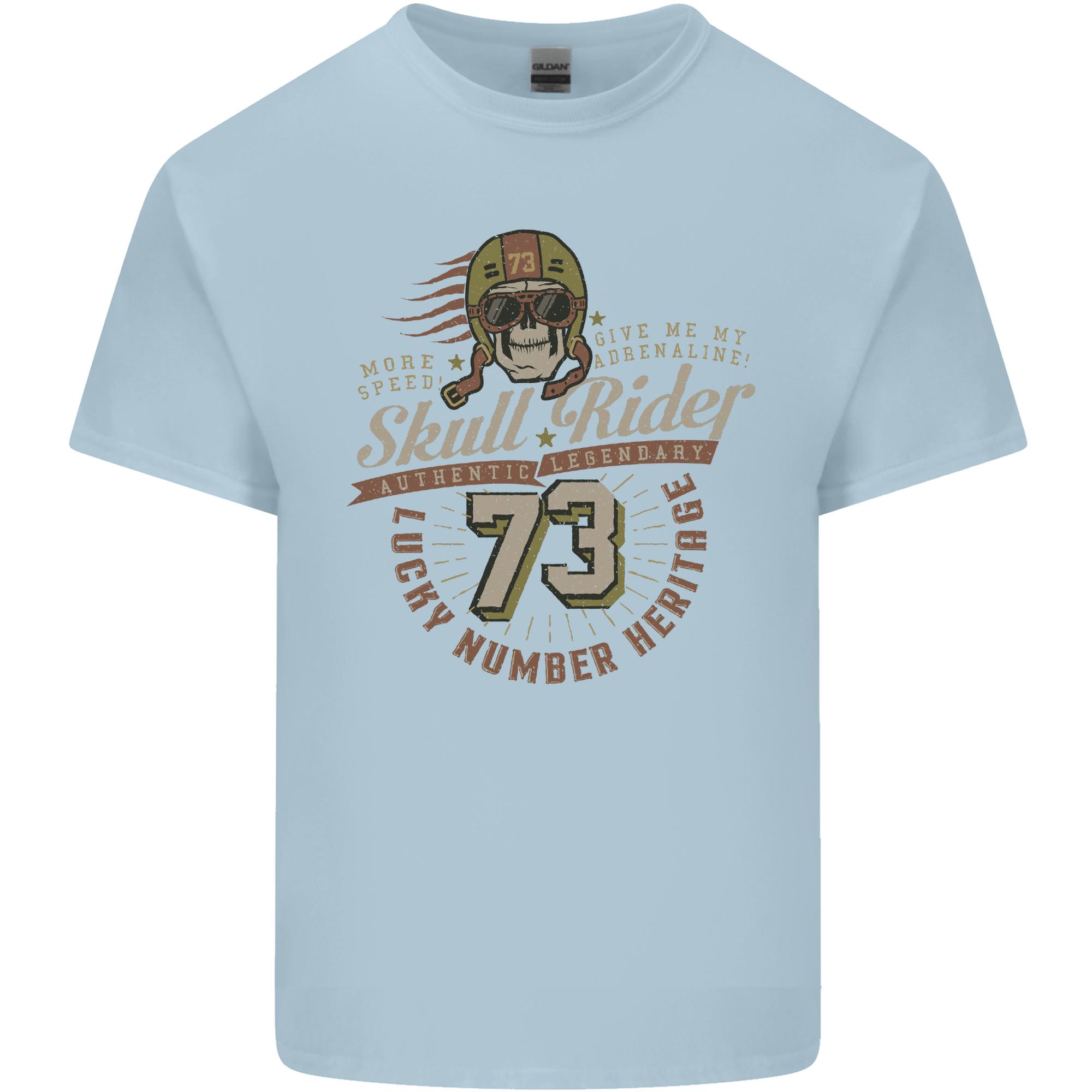 Skull Rider Motorcycle Biker Motorbike Unisexs Light Cotton TShirt S