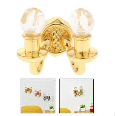 1/12 Dollhouse Lamp Double Scene Study Room Decor Ornaments Accessories