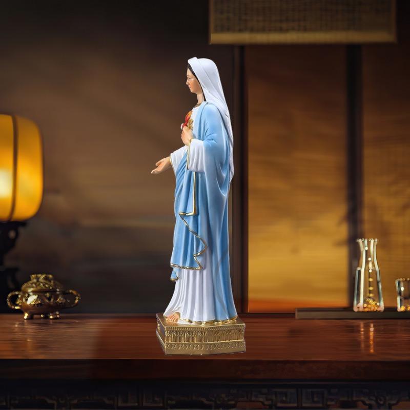 Elegant Resin Religious Figurine Home Décor - Virgin Mary Living Room, Study, or Desktop Decoration | Practical and Convenient