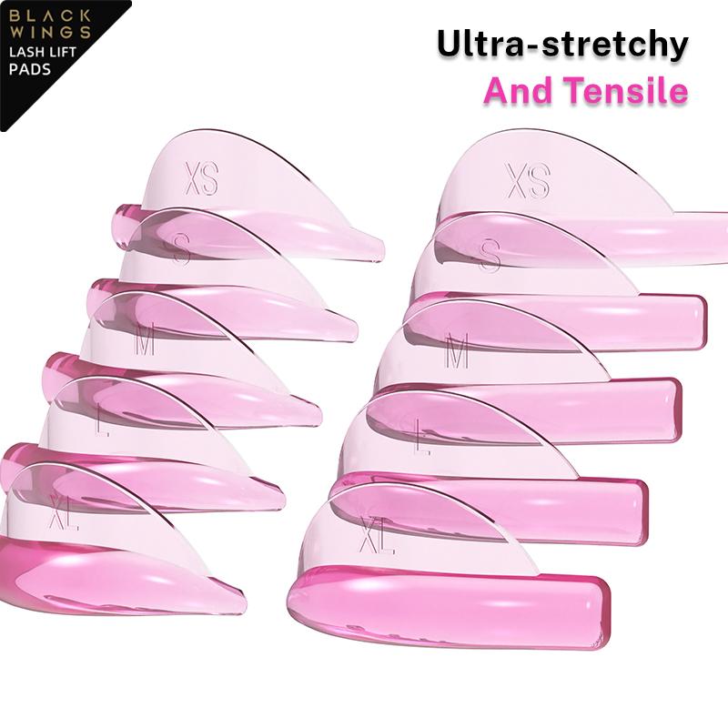 BLACKWINGS 5 Pairs Eyelash Perm Silicone Pads, Curling Pads for Lash Lift,   with Size Guide Chart, Hypoallergenic Reusable Accessories