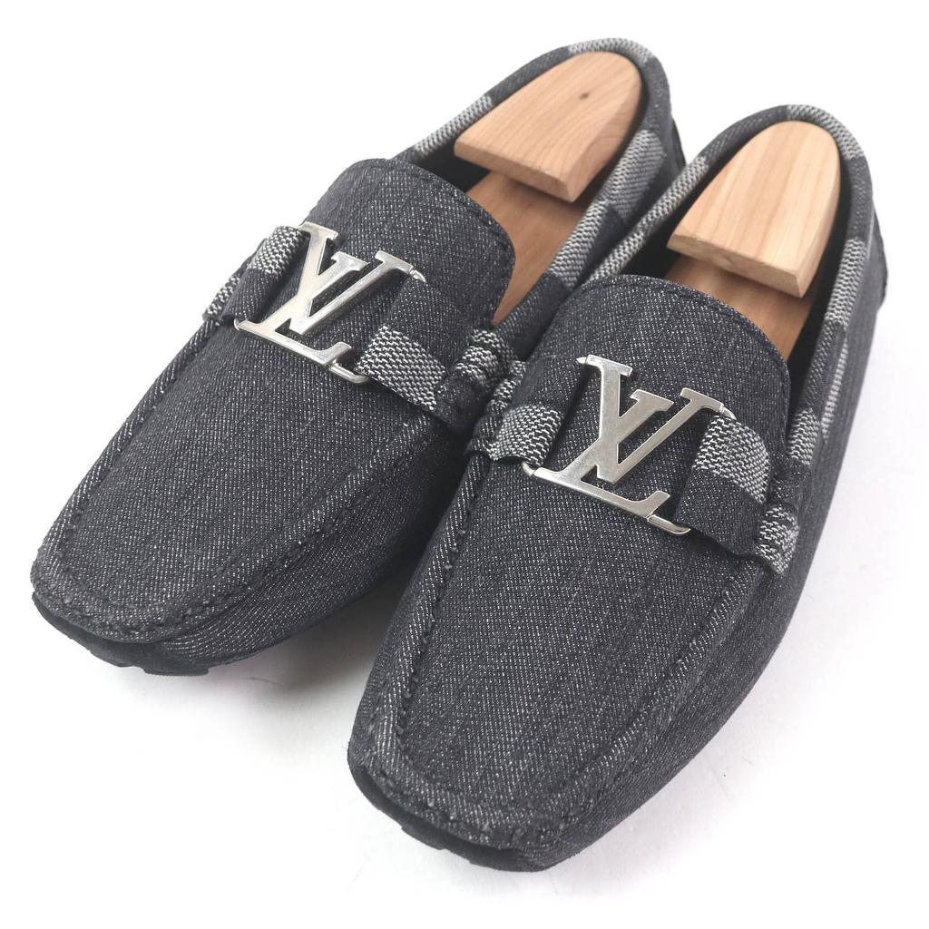 Excellent LOUIS VUITTON Driving shoes Monte Carlo Line Indigo blue denim mens 6 Used