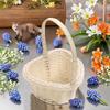 Mini Woven Flower Basket Plastic Rattan Woven Basket for Wedding Aesthetic Photography Props Decorative Container for Home Decor