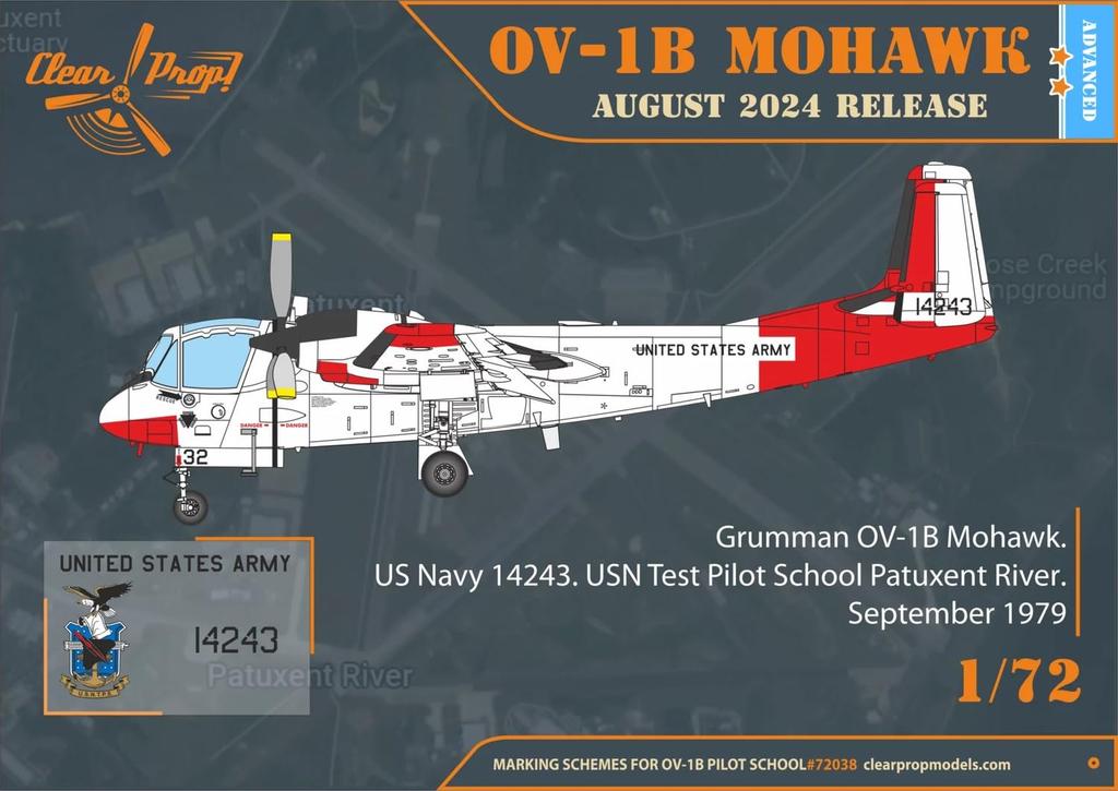 Clear Prop! 1/72 Scale U.S. OV-1B Mohawk Naval Test Pilot School Plastic Model Kit CPU72038