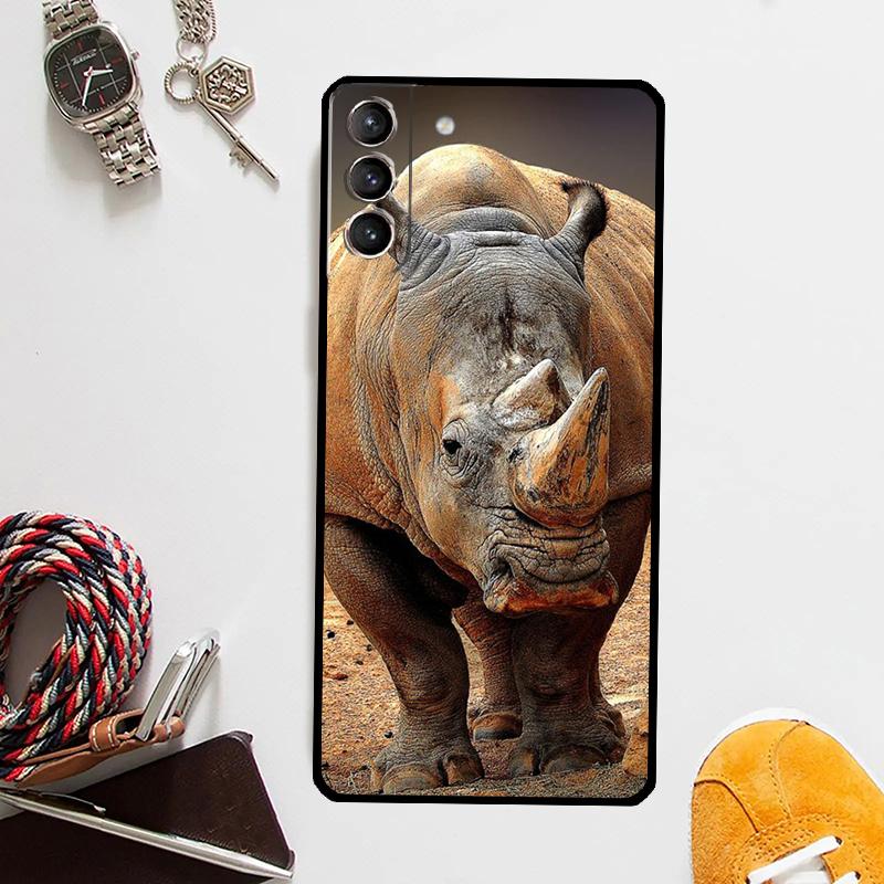 Tier Nashorn Handyhülle für Samsung Galaxy S24 Ultra S22 Plus S20 S21 S23 FE Note 20 10 S8 S9 S10 Hülle