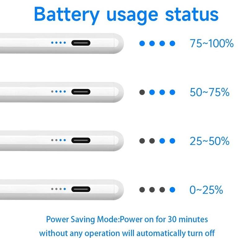 For Apple Pencil 2 1 Palm Rejection Power Display iPad Accessories iPad Pro 11 12.9 Air Mini Tablet Stylus Pen