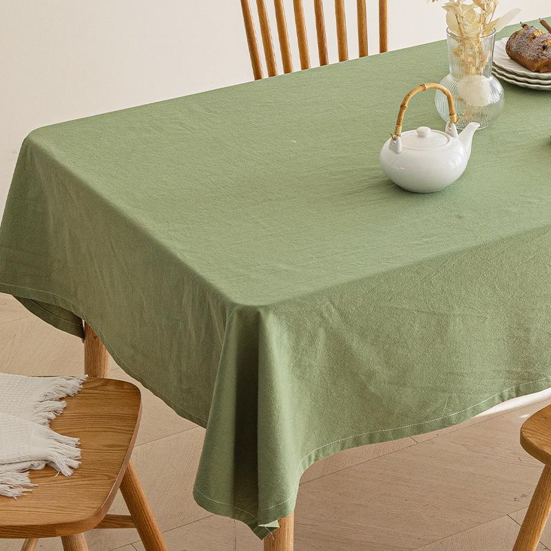 Pure White Linen Cotton Tablecloth Nordic INS Style Fabric Photo Backdrop for Picnic Dorm Dessert Table Cloth Home Decoration