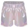 Girls Metallic Sparkly Shorts Elastic Waist Jazz Dance Cheerleading Stage Performance Costume Bottoms
