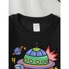 Felpa da Bambino Girocollo | Astronave Colorata Nuvole Pianeta, Lavabile in Lavatrice, Primavera e Autunno, Abbigliamento Sportivo e Casual