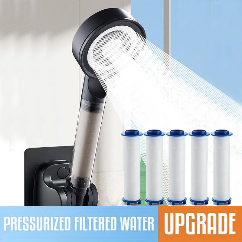 PP Cotton Filter 5-Mode Shower Head Bathroom Home Boost Large Water Outlet Bathroom Accessories Set