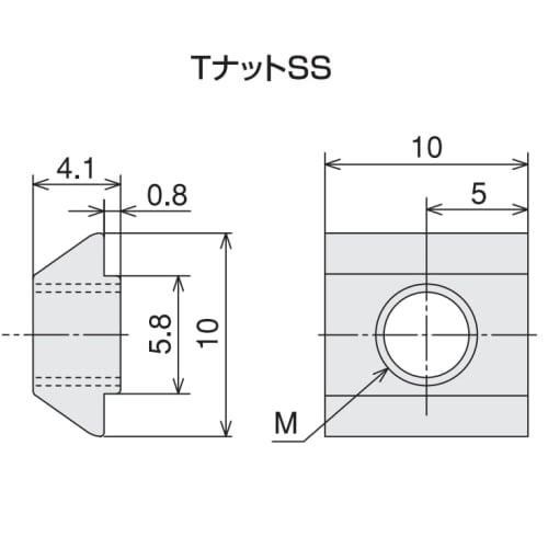 SUS ST Nuts, SS (M5), SFN-TX5, 50 pieces