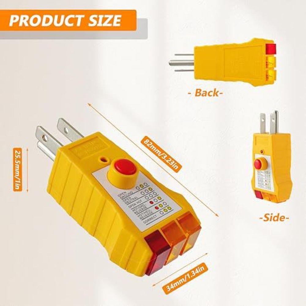 Comprehensive Wiring Check AC Receptacle Tester Compact Design Outlet Circuit Tester  Home Use