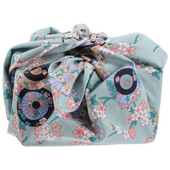 VORCOOL Furoshiki Lunch Wrap Cloth Wrapping Japanese Pattern Traditional Style Cherry Blossom Blue Green Cotton Soft Texture Durable Washable Eco Bag