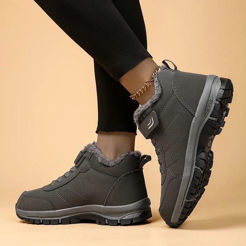 Dames Katoenen Schoenen Winterstijl met Pluche en Dikke Isolatie Winter Sneeuwlaarzen Wandelschoenen Outdoor Dameslaarzen