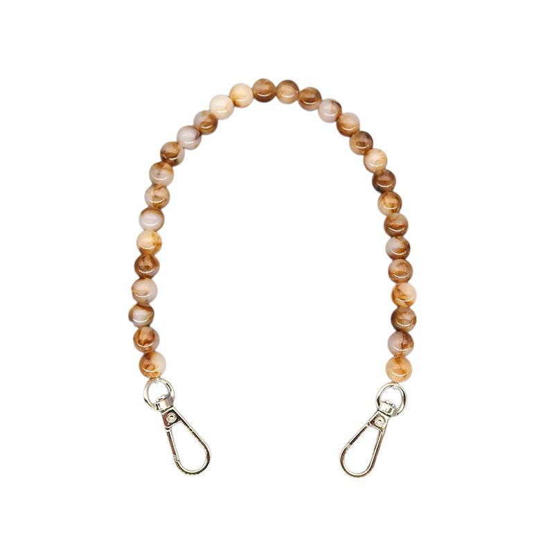 Two-tone Coffee Leopard Bee Print Chain Handbag with Crossbody Shoulder Strap