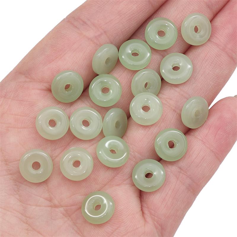 Imitation Jade Sicherheitsverschlussperlen für DIY Ohrringe, Armbänder und Halsketten