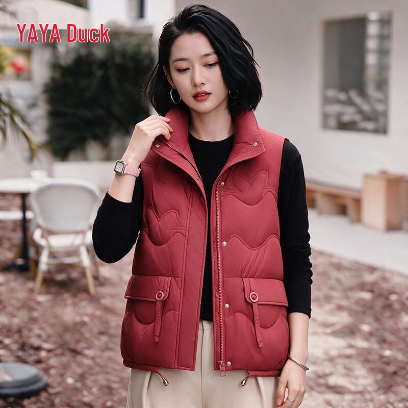 YAYA Women's Sleeveless Down Vest with Adjustable Drawstring Hem