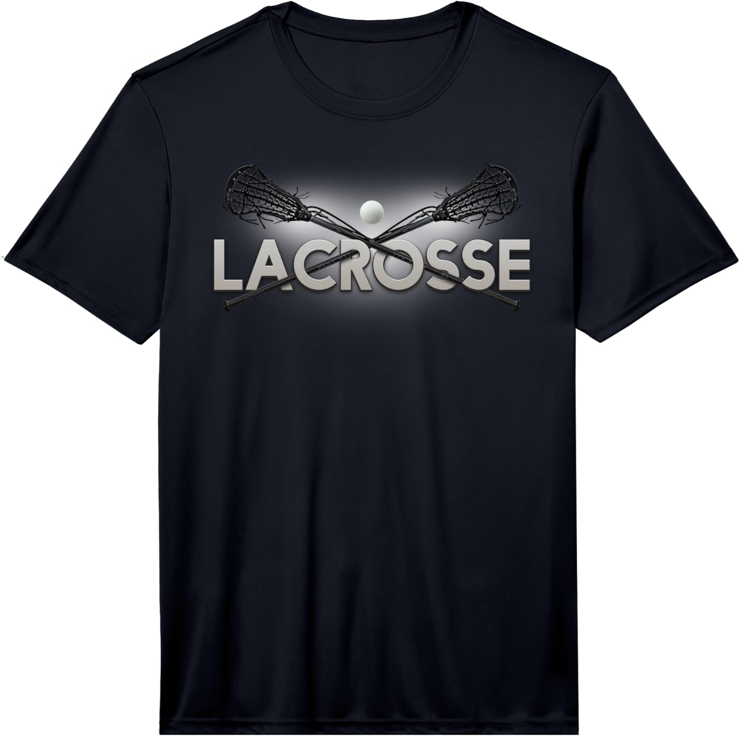 Lacrosse Black Crossed Sticks and Ball Funny Gift Performance T-Shirt Unisex T-Shirt S