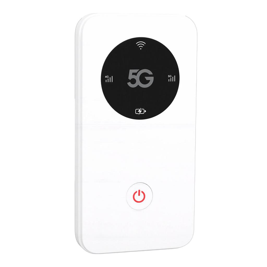 5G WiFi 6 Mobile Hotspot Router Portable WiFi Device Supports 16 Devices with Nano SIM Card Slot 6100mAh Battery White