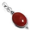 925 Sterling Silver Pendant Women Gemstone Handmade Jewelry Birthday Gift Malachite Moonstone Rose Quartz Red Stone Smoky Topaz Tiger Eye Statement