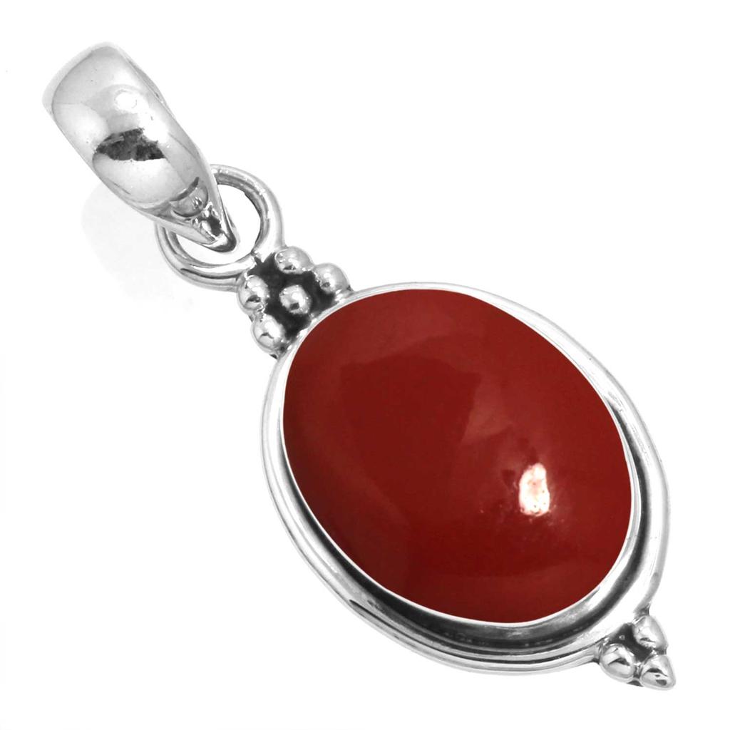925 Sterling Silver Pendant Women Gemstone Handmade Jewelry Birthday Gift Malachite Moonstone Rose Quartz Red Stone Smoky Topaz Tiger Eye Statement