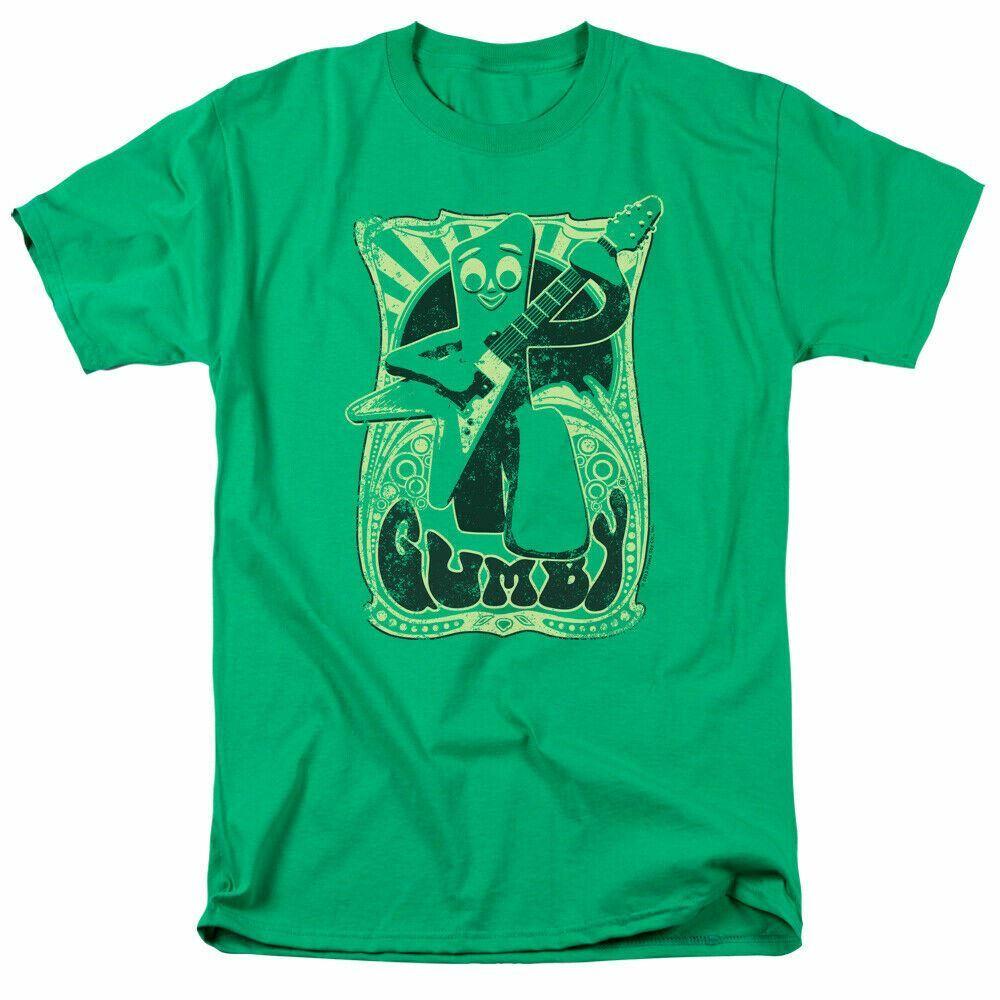 

26 Gumby Vintage Rock Poster Logo T Shirt Mens Licensed Classic TV Kelly Green Unisex T-Shirt XXXXL
