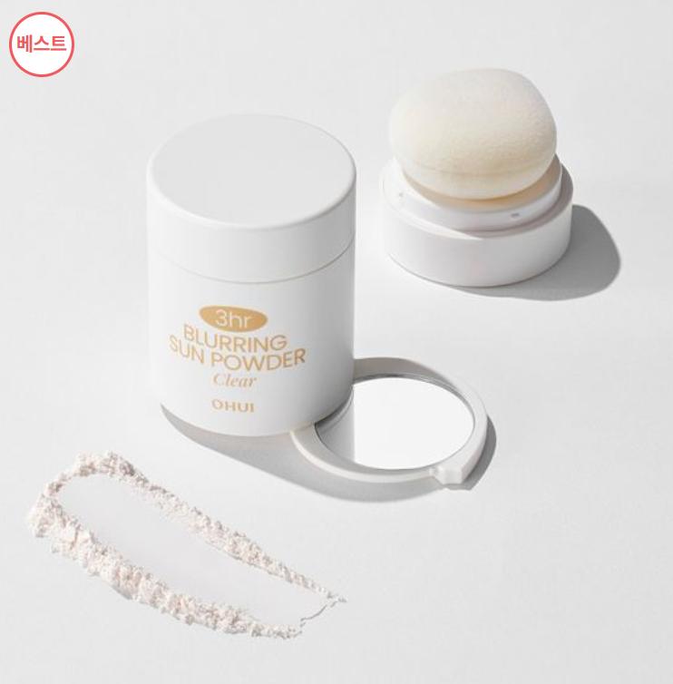 Ohui 3-Hour Blurring Sun Powder SPF | Clear & Peach Beige | Pore Blurring Korean Makeup