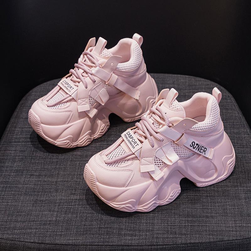 

Папины кроссовки толстая подошва внутренняя высота увеличение взрывная доска повседневный универсальный модный стиль шнуровка женские 39