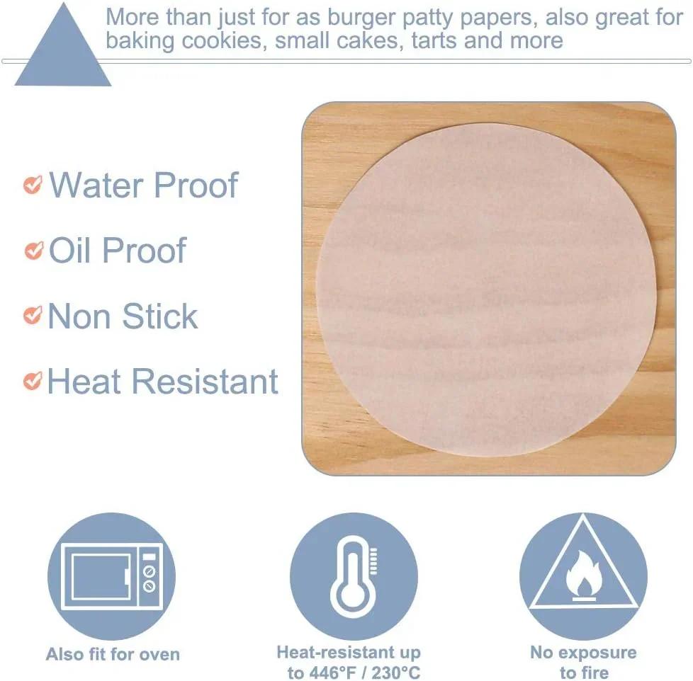 100ks pečící papírová vložka BBQ pečicí karbanátky hamburgerový papírový dort Nelepivé pečení