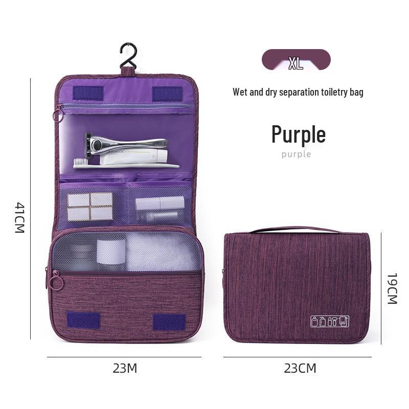 Cationic Hanging Toiletry Bag: Wet/Dry Separation Frosted Makeup Travel Organizer