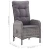 3 Piece Garden Dining Set Grey Poly Rattan and Glass