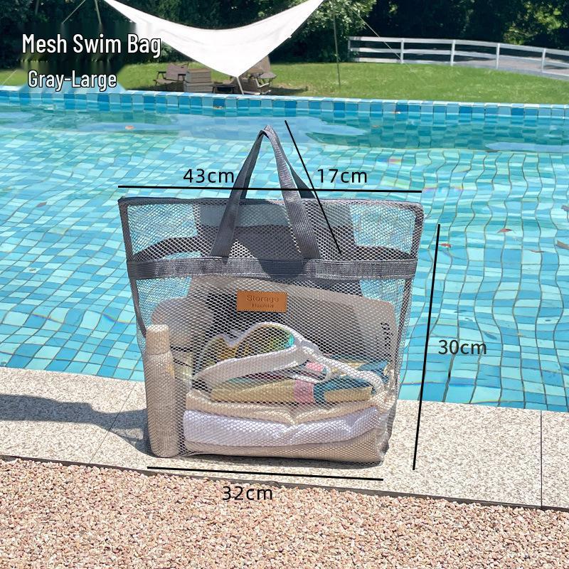 Große Strandtasche aus Mesh mit hoher Kapazität für Spielzeug und Badebekleidung – Multifunktionale Reisehandtasche