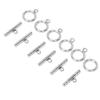 Stainless Steel Round Toggle Clasps T Bar Clasps for Necklace Jewelry Making Steel Color