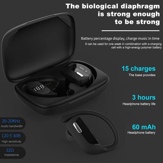 T17 TRUE Wireless Stereo Bluetooth-compatible V5 Wireless in-Ear Headset with LED Power Display