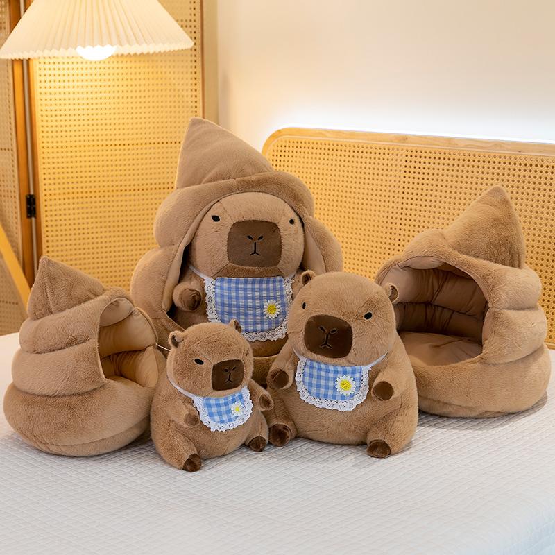 New Cute Daba Nest Bib Capybara Doll Kapibala Spoof Plush Toys Bestie Birthday Gift for Bestie